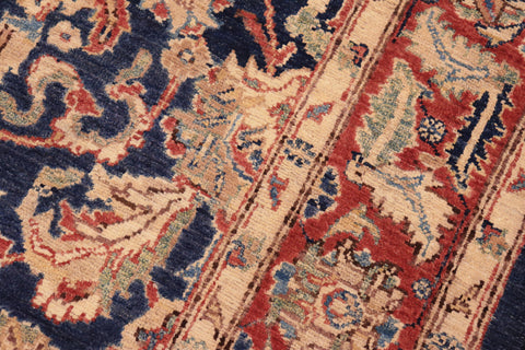 handmade Traditional Kafkaz Blue Red Hand Knotted RECTANGLE 100% WOOL area rug 6x9