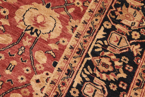 handmade Traditional Kafkaz Rust Blue Hand Knotted RECTANGLE 100% WOOL area rug 6X9