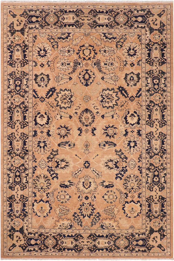 handmade Traditional Kafkaz Rose Blue Hand Knotted RECTANGLE 100% WOOL area rug 6X9