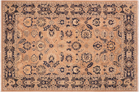 handmade Traditional Kafkaz Rose Blue Hand Knotted RECTANGLE 100% WOOL area rug 6x9
