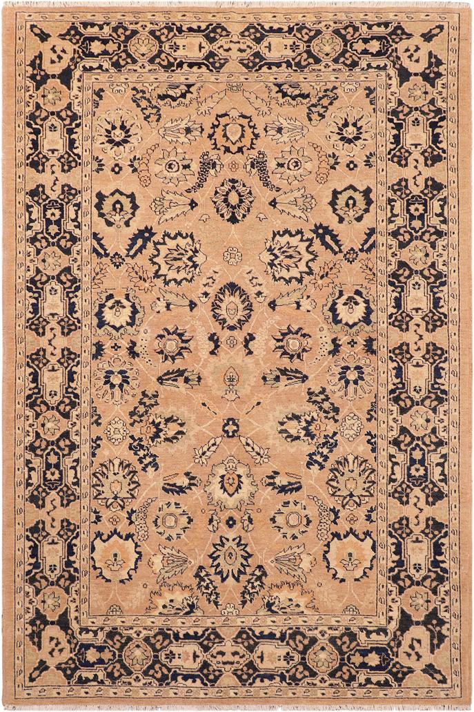 handmade Traditional Kafkaz Rose Blue Hand Knotted RECTANGLE 100% WOOL area rug 6X9