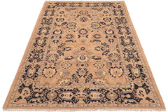 handmade Traditional Kafkaz Rose Blue Hand Knotted RECTANGLE 100% WOOL area rug 6X9