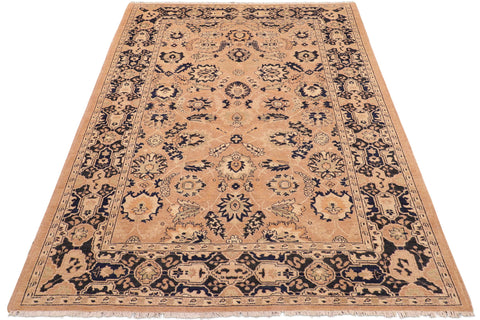 handmade Traditional Kafkaz Rose Blue Hand Knotted RECTANGLE 100% WOOL area rug 6x9