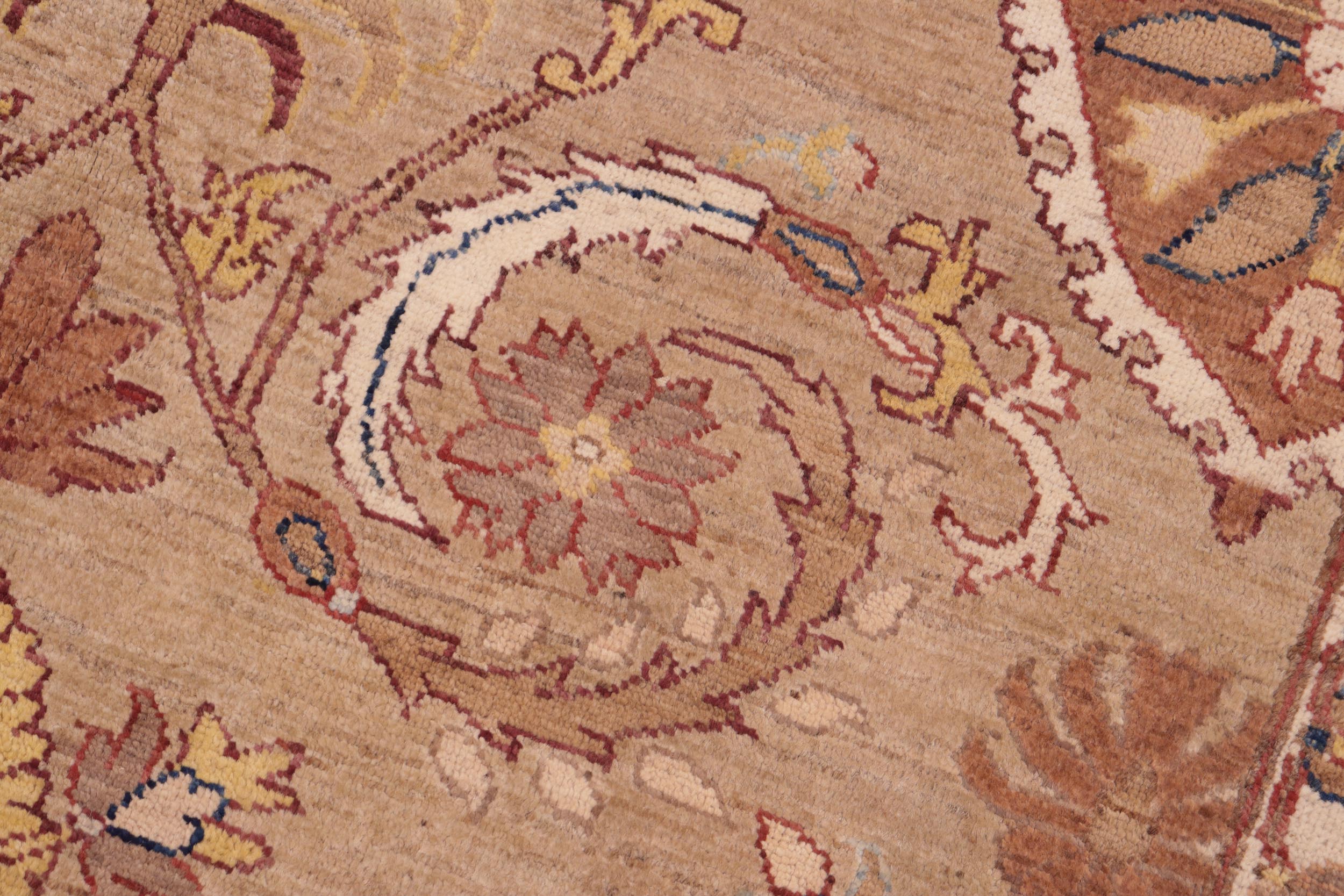 handmade Traditional Kafkaz Tan Brown Hand Knotted RECTANGLE 100% WOOL area rug 6' x 9'