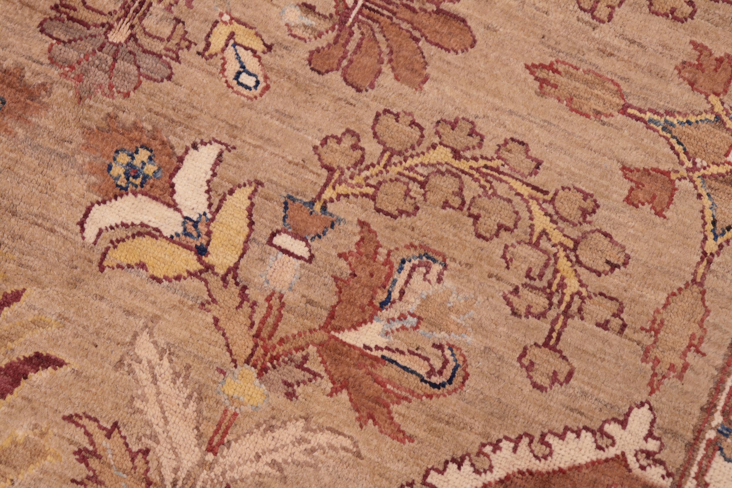 handmade Traditional Kafkaz Tan Brown Hand Knotted RECTANGLE 100% WOOL area rug 6' x 9'