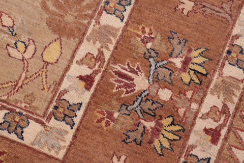handmade Traditional Kafkaz Tan Brown Hand Knotted RECTANGLE 100% WOOL area rug 6' x 9'