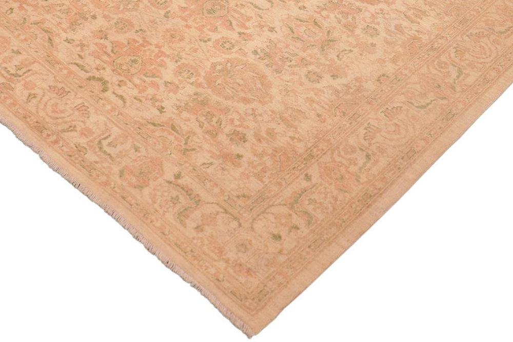 handmade Transitional Kafkaz Beige Tan Hand Knotted RECTANGLE 100% WOOL area rug 6X9