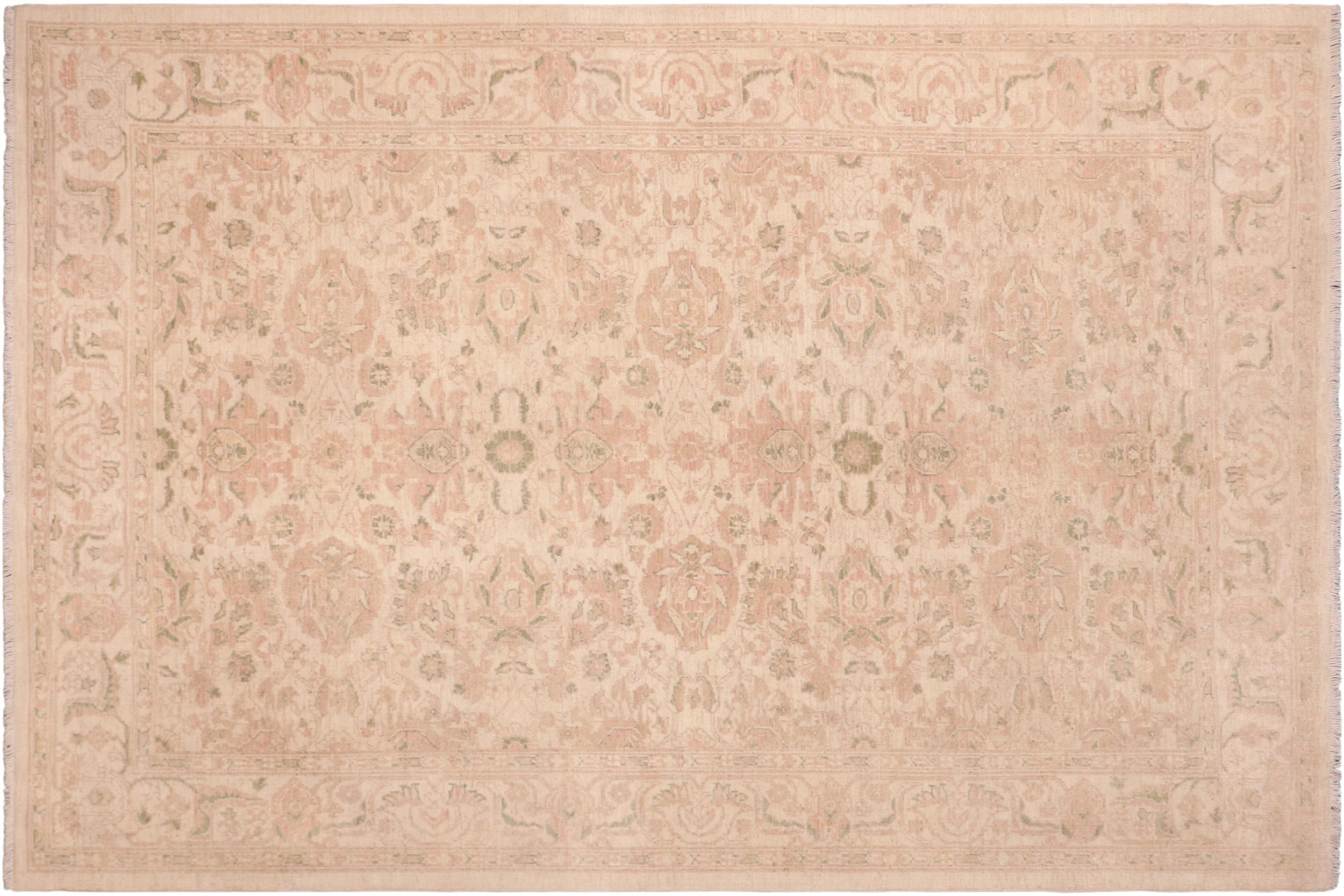 handmade Traditional Kafkaz Beige Tan Hand Knotted RECTANGLE 100% WOOL area rug 6x9