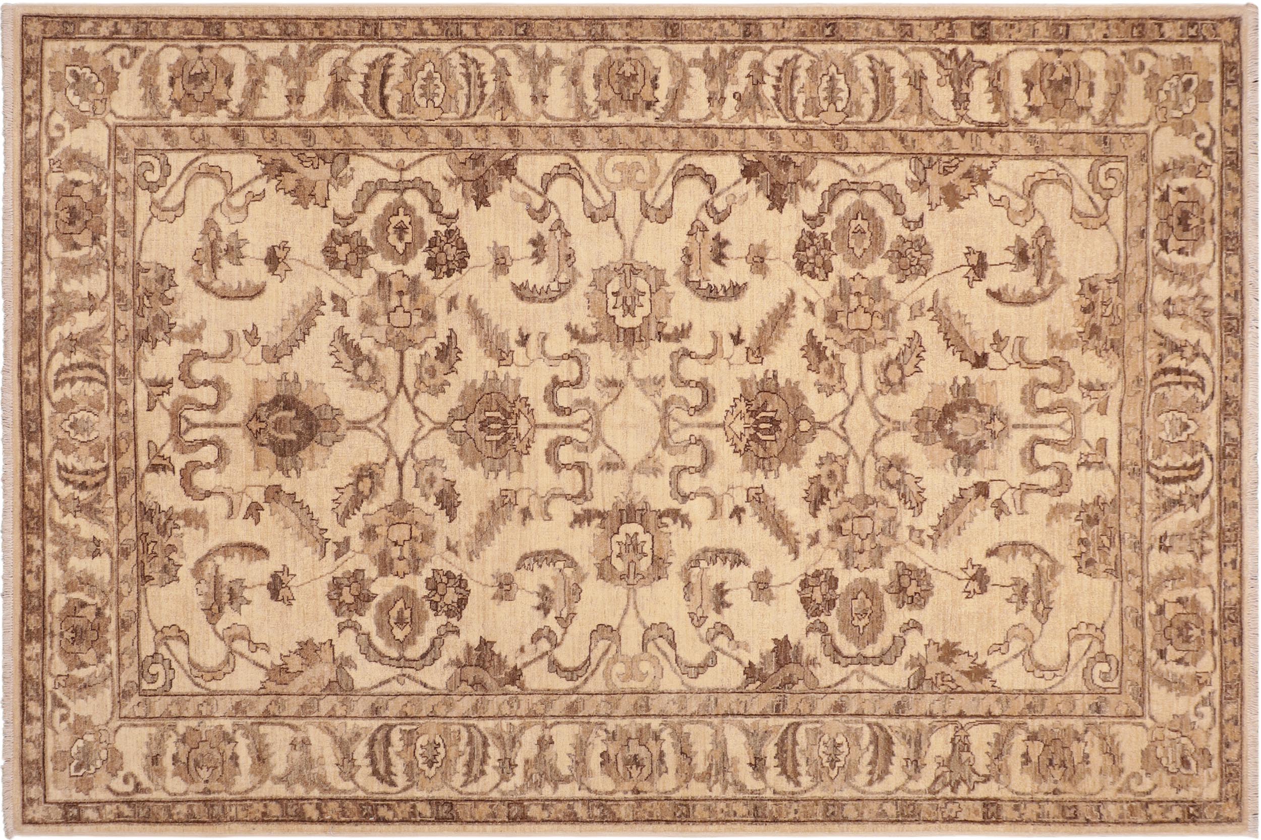 handmade Traditional Kafkaz Beige Brown Hand Knotted RECTANGLE 100% WOOL area rug 6x9