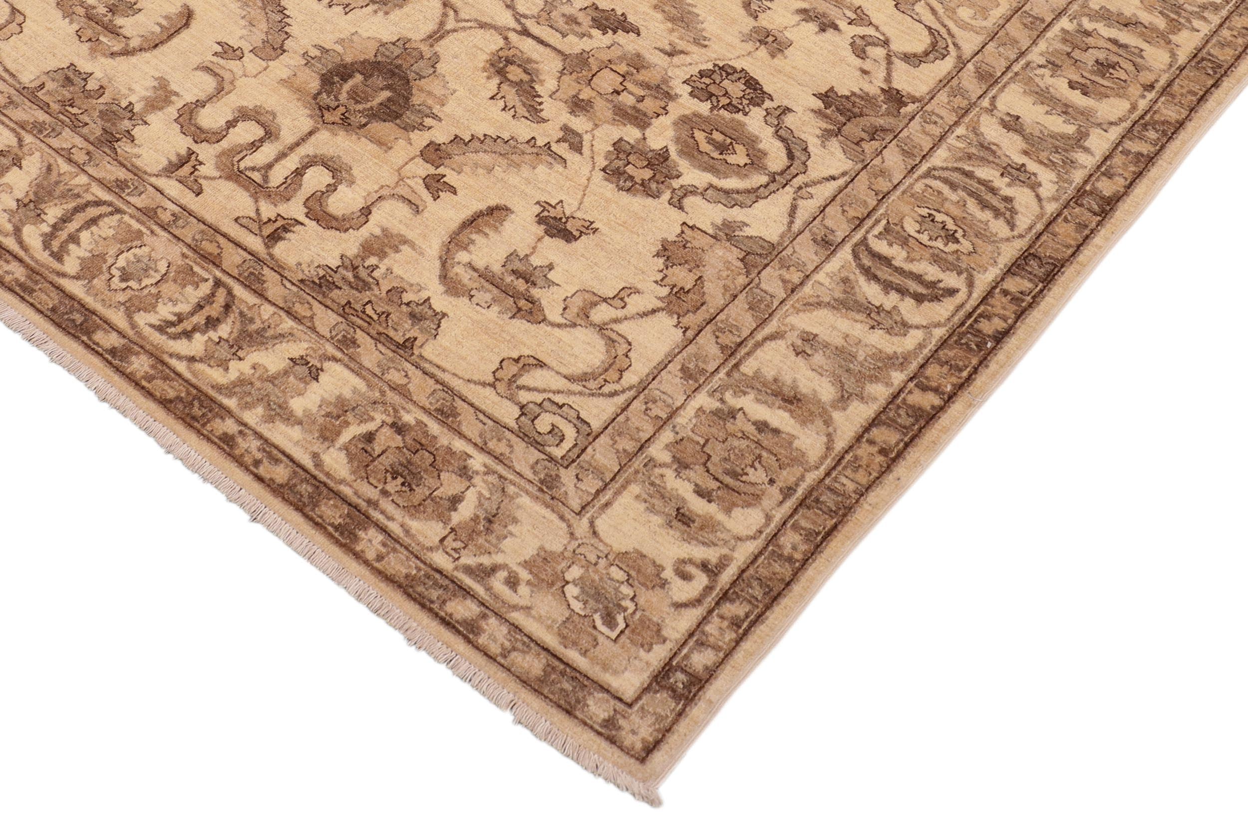 handmade Traditional Kafkaz Beige Brown Hand Knotted RECTANGLE 100% WOOL area rug 6x9