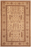 handmade Transitional Kafkaz Beige Brown Hand Knotted RECTANGLE 100% WOOL area rug 6 x 9