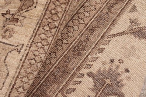 handmade Geometric Kafkaz Beige Brown Hand Knotted RECTANGLE 100% WOOL area rug 6' x 9'