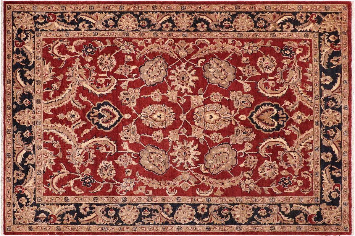 handmade Traditional Kafkaz Red Blue Hand Knotted RECTANGLE 100% WOOL area rug 6x9
