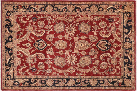 handmade Traditional Kafkaz Red Blue Hand Knotted RECTANGLE 100% WOOL area rug 6x9