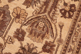 handmade Traditional Kafkaz Beige Brown Hand Knotted RECTANGLE 100% WOOL area rug 6 x 9