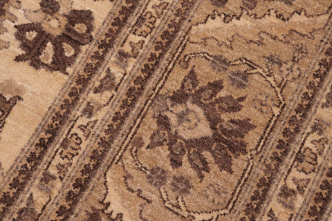 handmade Geometric Kafkaz Beige Brown Hand Knotted RECTANGLE 100% WOOL area rug 6' x 9'