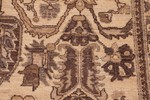 handmade Geometric Kafkaz Beige Brown Hand Knotted RECTANGLE 100% WOOL area rug 6' x 9'
