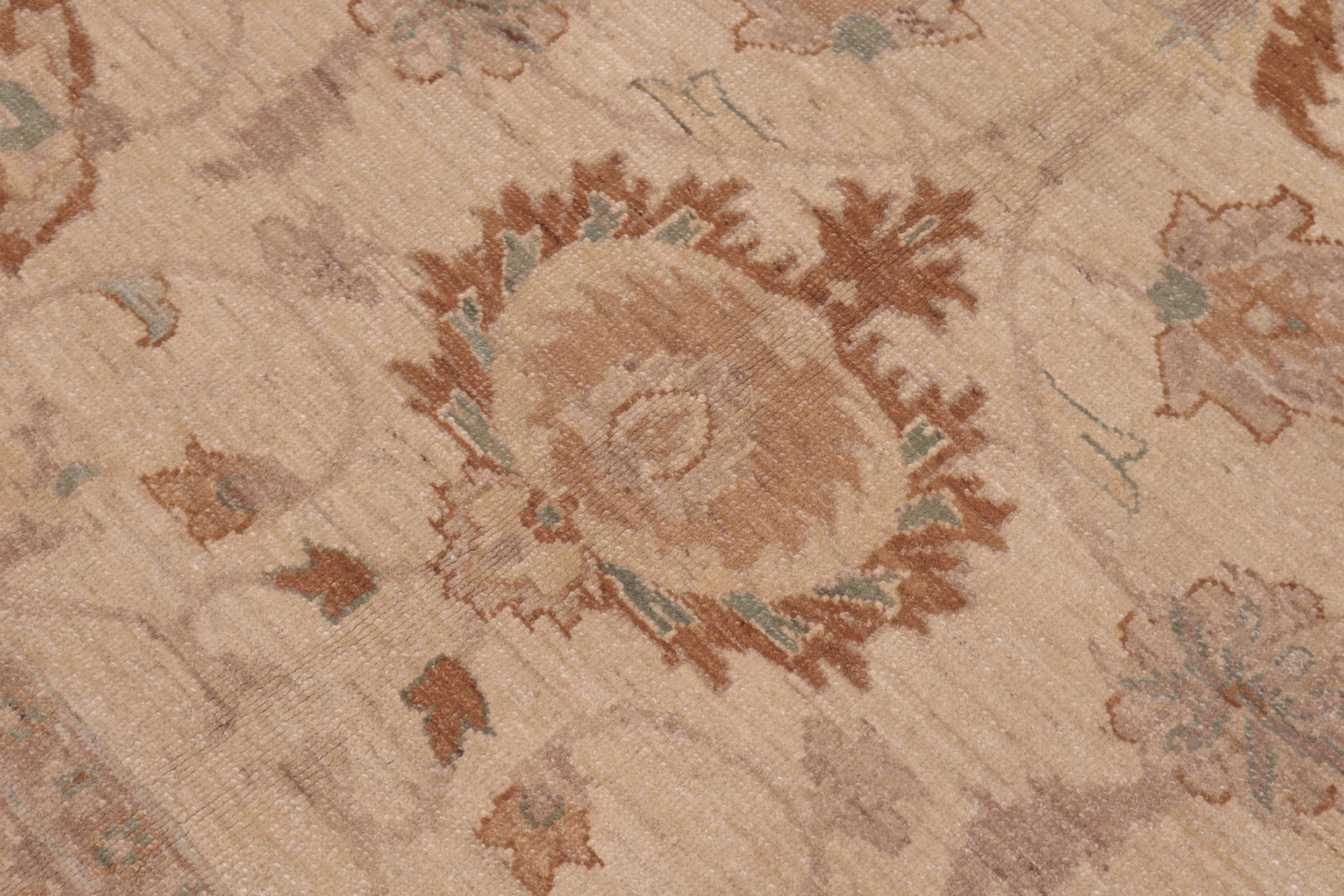 handmade Traditional Kafkaz Ivory Lt. Brown Hand Knotted RECTANGLE 100% WOOL area rug 6x9