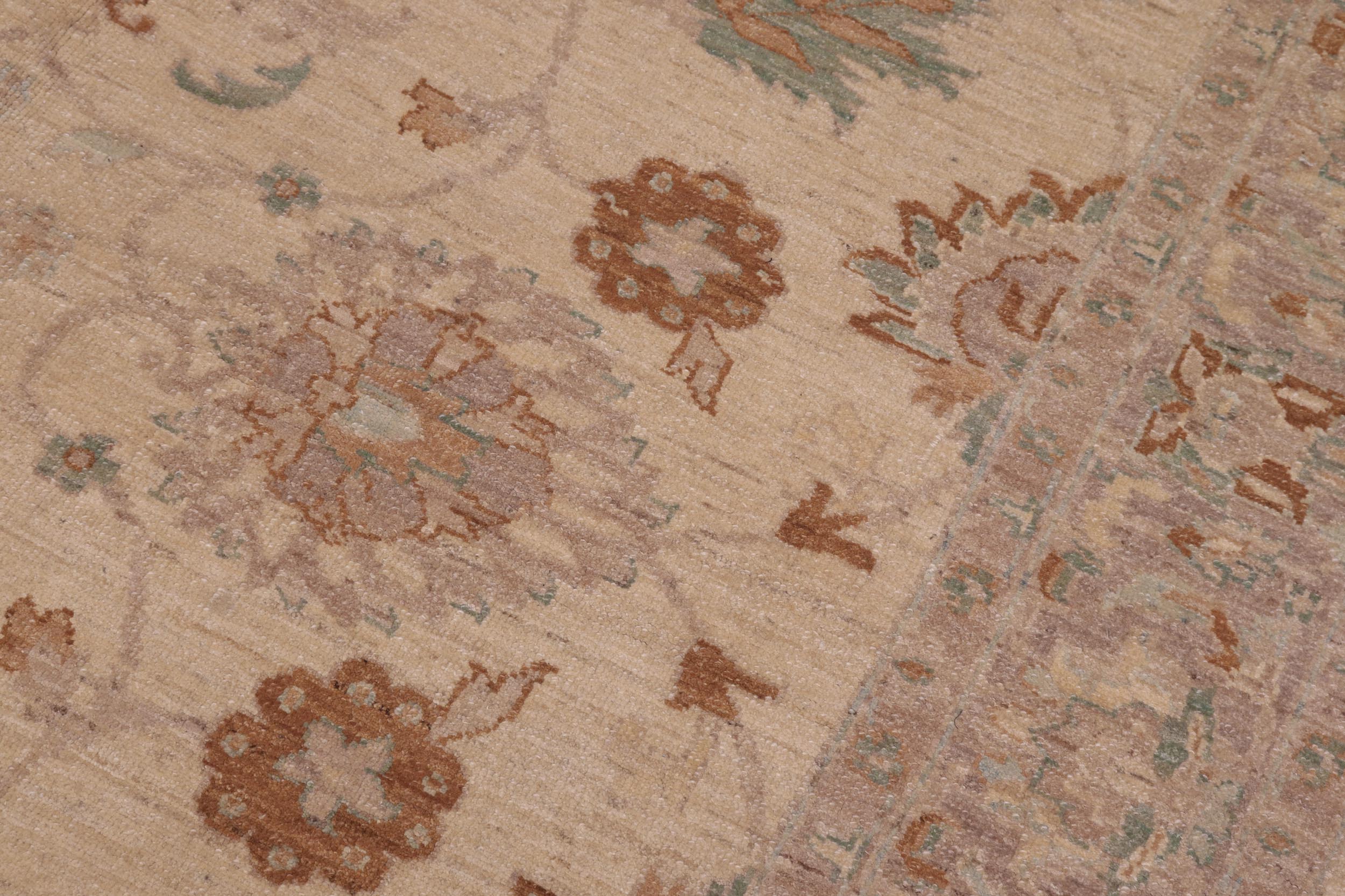 handmade Traditional Kafkaz Ivory Lt. Brown Hand Knotted RECTANGLE 100% WOOL area rug 6x9