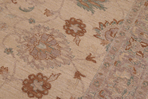 handmade Traditional Kafkaz Ivory Lt. Brown Hand Knotted RECTANGLE 100% WOOL area rug 6x9