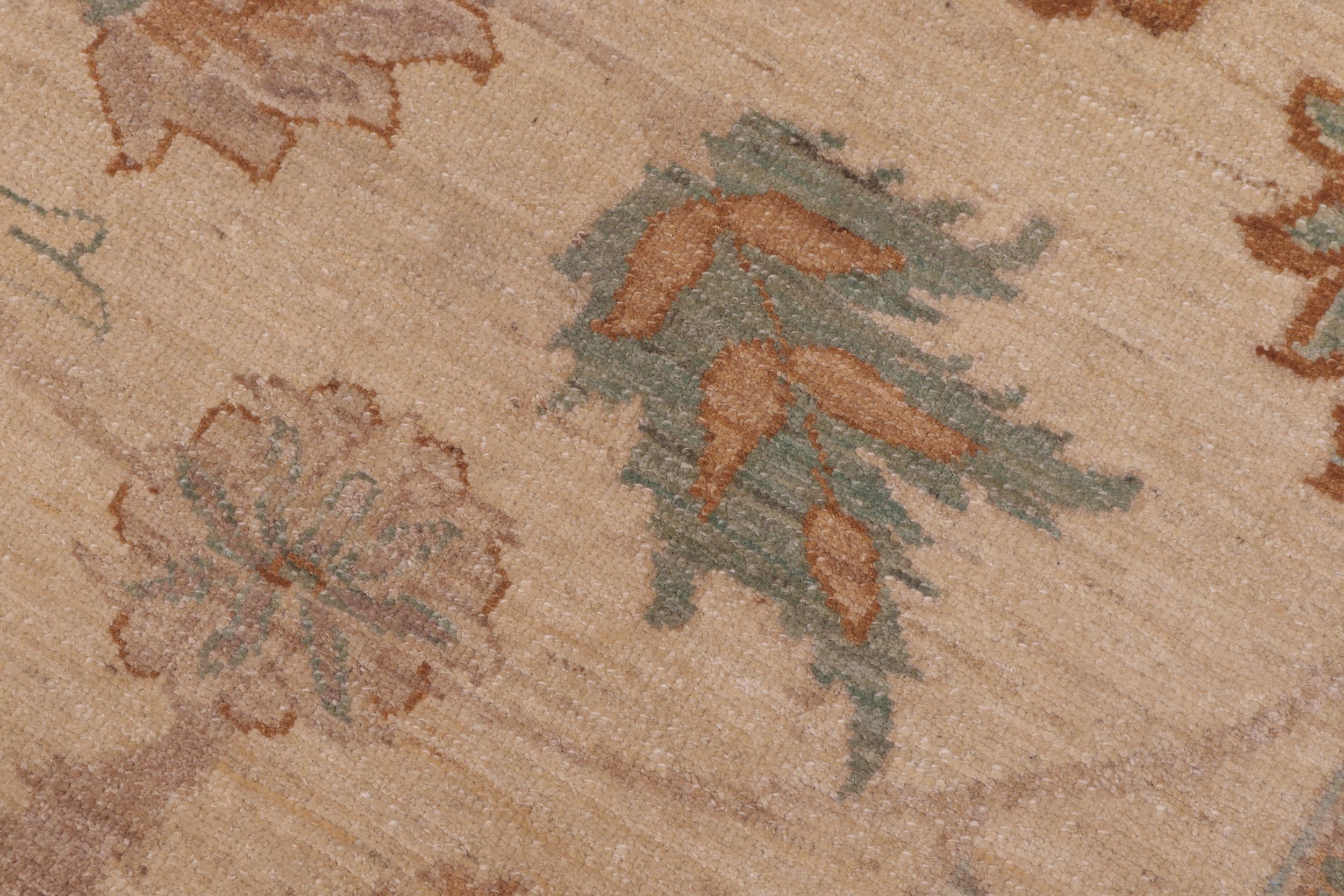 handmade Traditional Kafkaz Ivory Lt. Brown Hand Knotted RECTANGLE 100% WOOL area rug 6x9