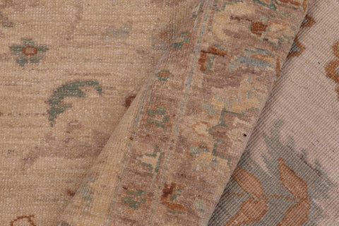 handmade Traditional Kafkaz Ivory Lt. Brown Hand Knotted RECTANGLE 100% WOOL area rug 6x9