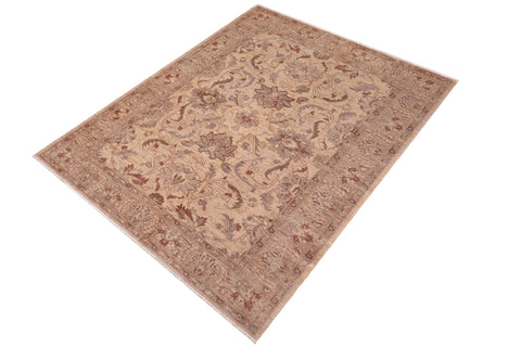 handmade Traditional Kafkaz Gold Tan Hand Knotted RECTANGLE 100% WOOL area rug 6x9