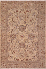 handmade Traditional Kafkaz Gold Tan Hand Knotted RECTANGLE 100% WOOL area rug 6X9