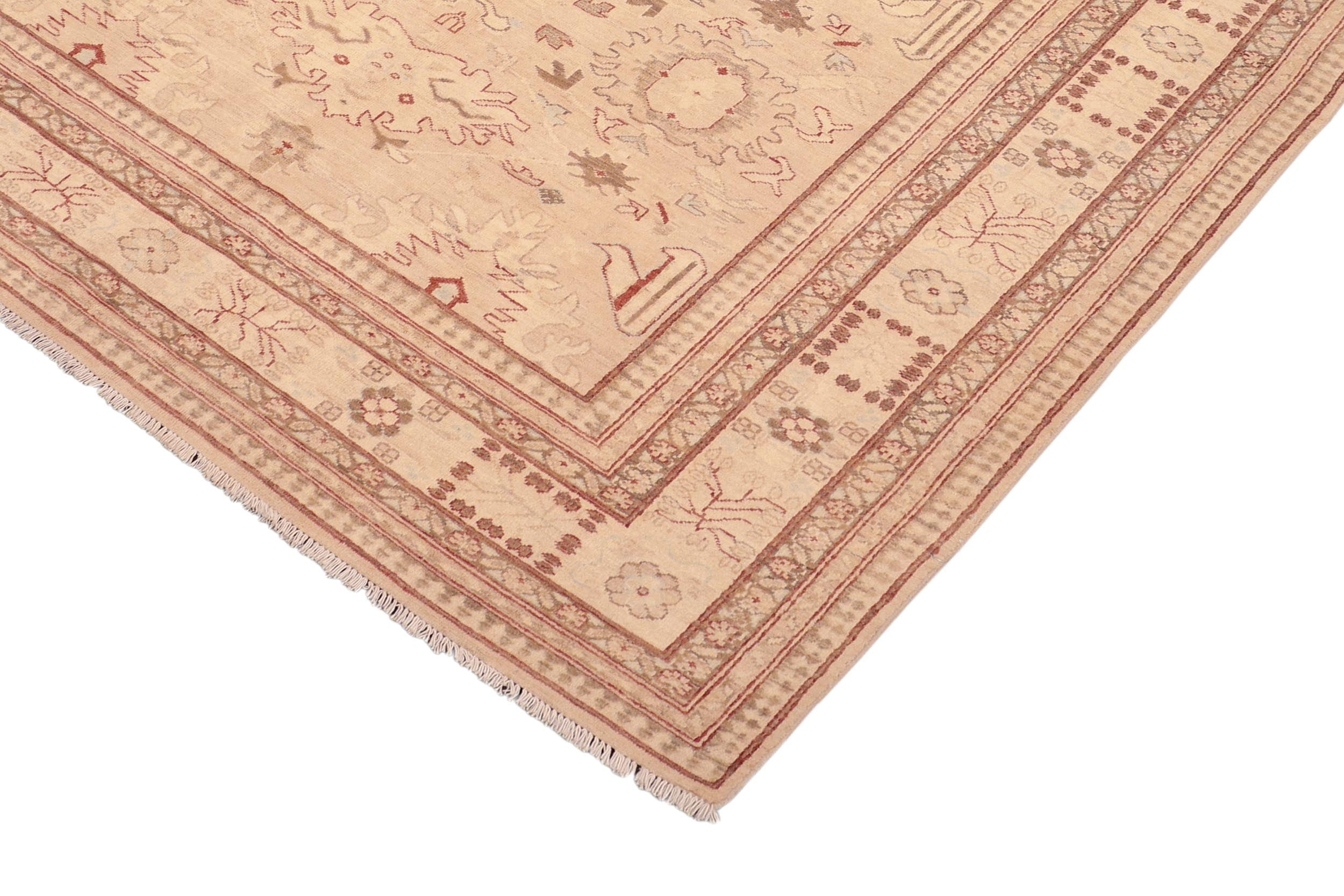 handmade Traditional Kafkaz Tan Brown Hand Knotted RECTANGLE 100% WOOL area rug 7x9