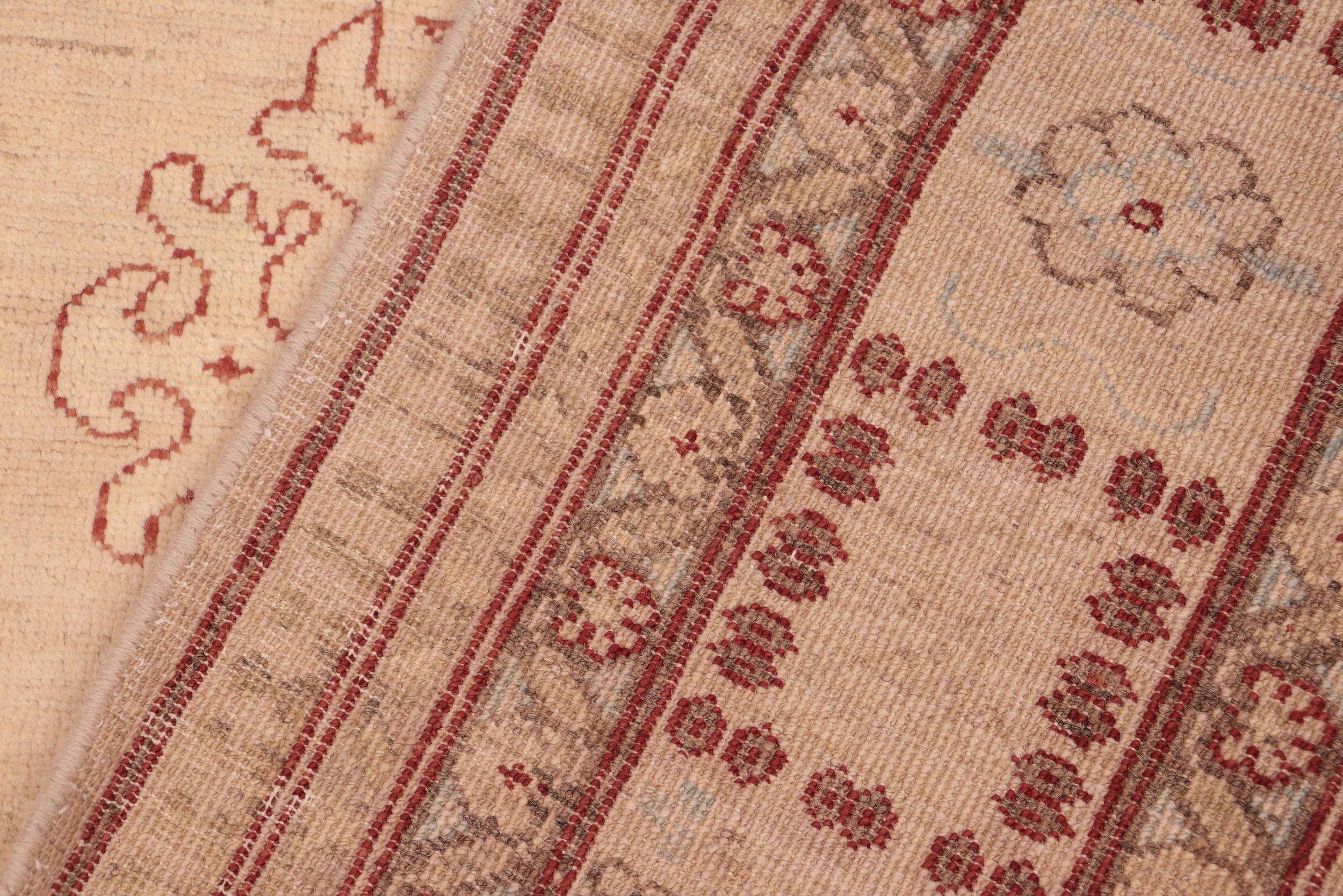 handmade Traditional Kafkaz Tan Brown Hand Knotted RECTANGLE 100% WOOL area rug 7x9