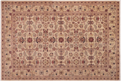 handmade Transitional Kafkaz Gold Rust Hand Knotted RECTANGLE 100% WOOL area rug 6' x 9'