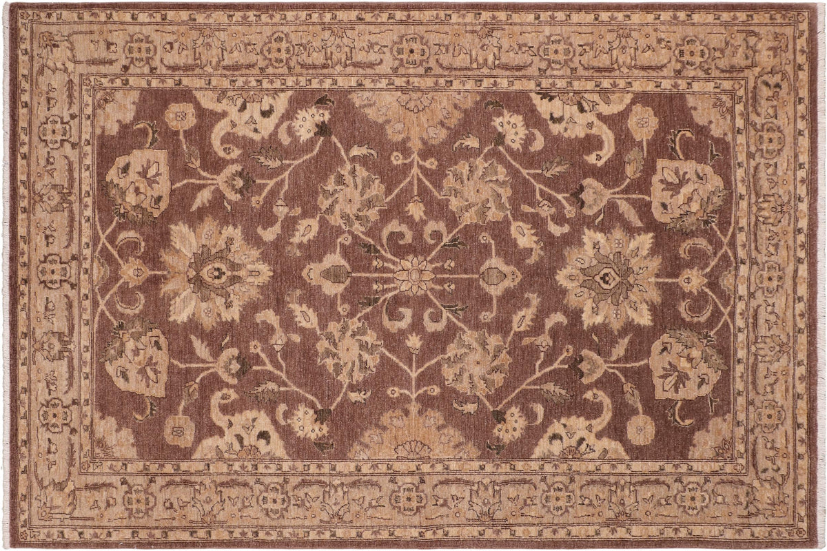 handmade Traditional Kafkaz Brown Tan Hand Knotted RECTANGLE 100% WOOL area rug 6x9