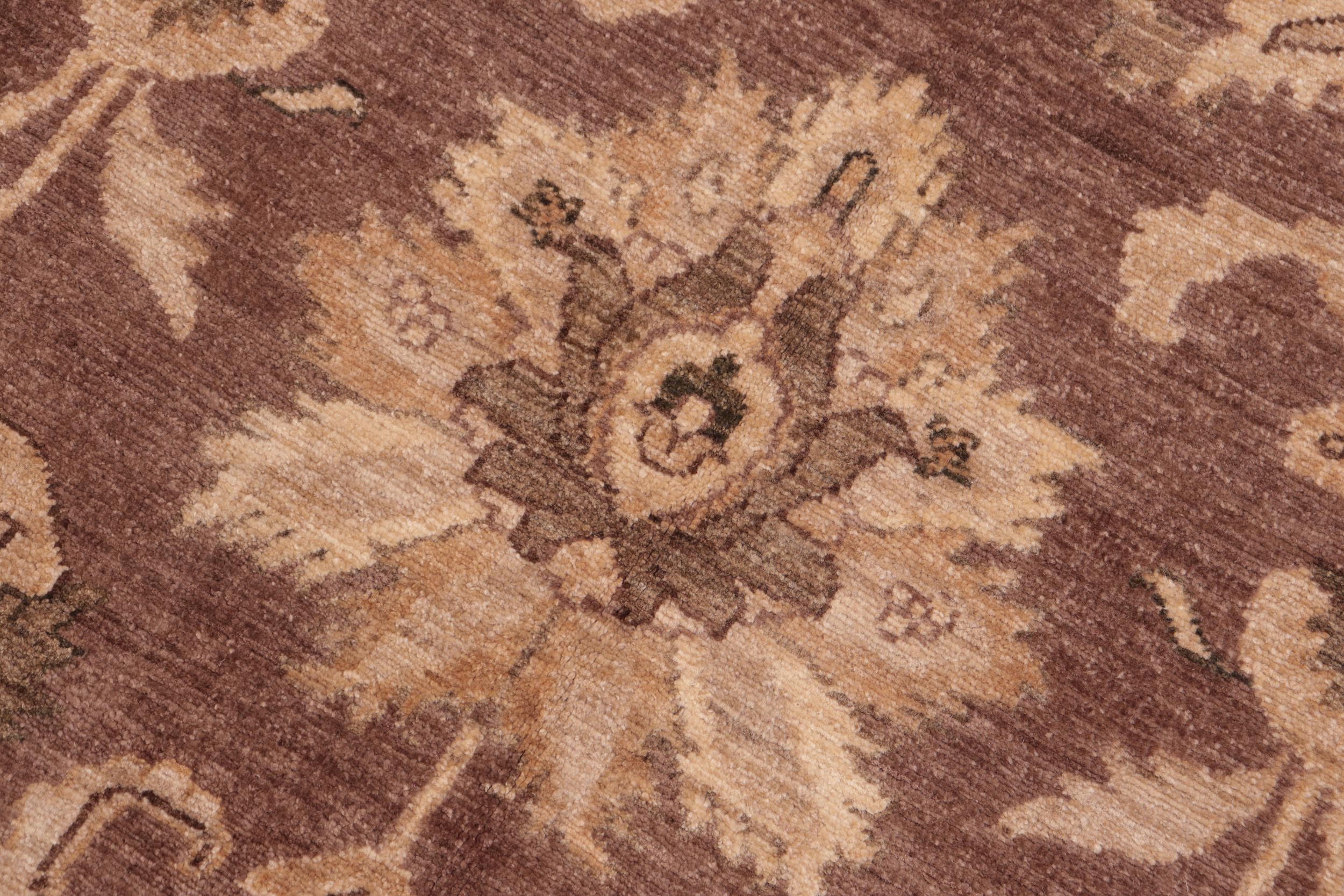 handmade Traditional Kafkaz Brown Tan Hand Knotted RECTANGLE 100% WOOL area rug 6x9