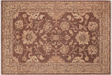 handmade Traditional Kafkaz Brown Tan Hand Knotted RECTANGLE 100% WOOL area rug 6 x 9