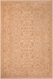 handmade Transitional Kafkaz Beige Tan Hand Knotted RECTANGLE 100% WOOL area rug 6 x 9
