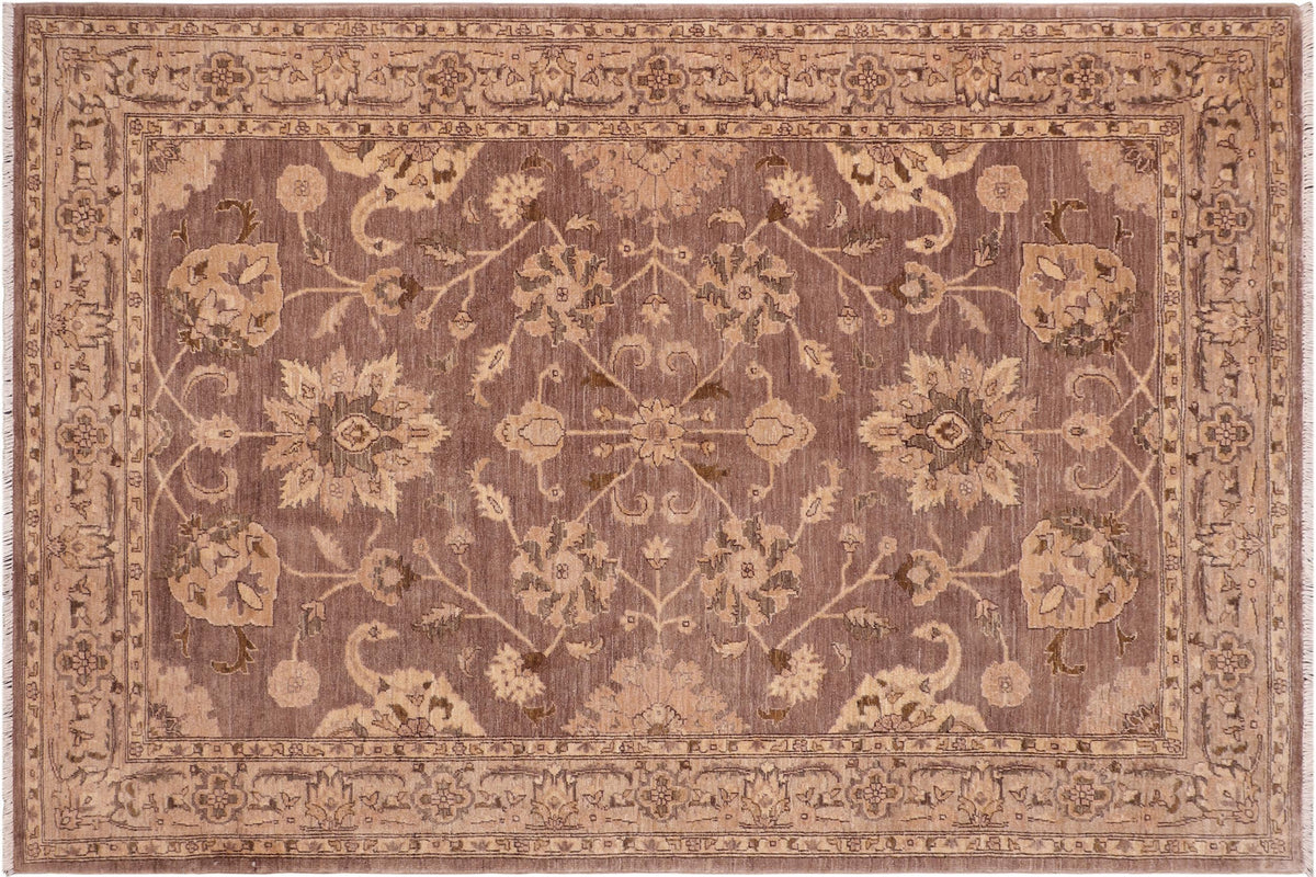 handmade Traditional Kafkaz Brown Tan Hand Knotted RECTANGLE 100% WOOL area rug 6x9