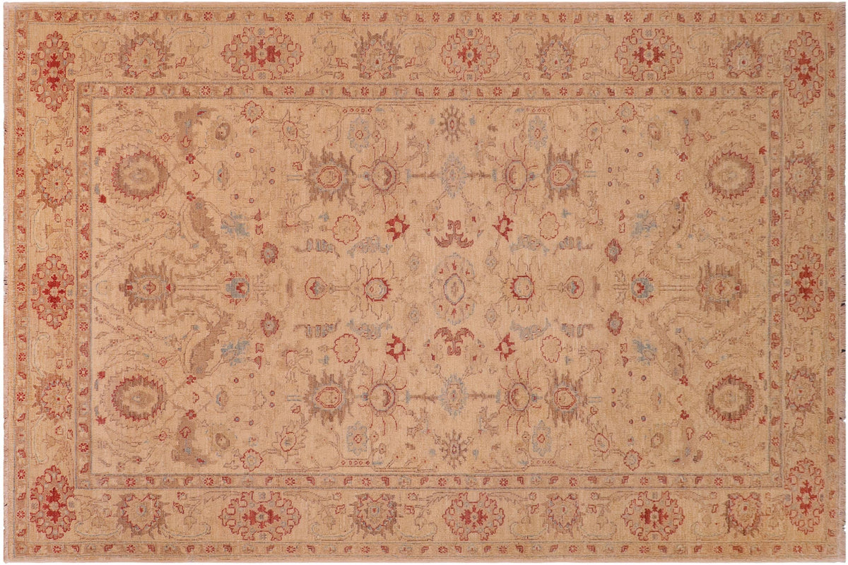 handmade Traditional Kafkaz Gold Gold Hand Knotted RECTANGLE 100% WOOL area rug 6x9