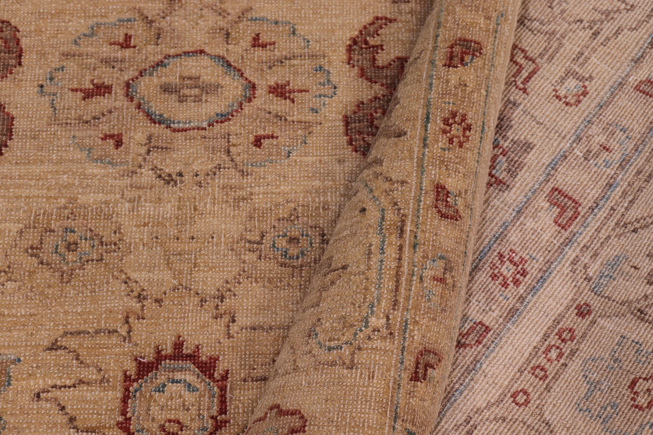 handmade Traditional Kafkaz Gold Gold Hand Knotted RECTANGLE 100% WOOL area rug 6x9