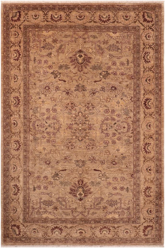 handmade Traditional Kafkaz Gray Tan Hand Knotted RECTANGLE 100% WOOL area rug 6X9