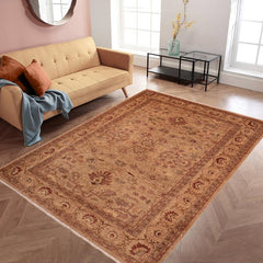 handmade Traditional Kafkaz Gray Tan Hand Knotted RECTANGLE 100% WOOL area rug 6X9