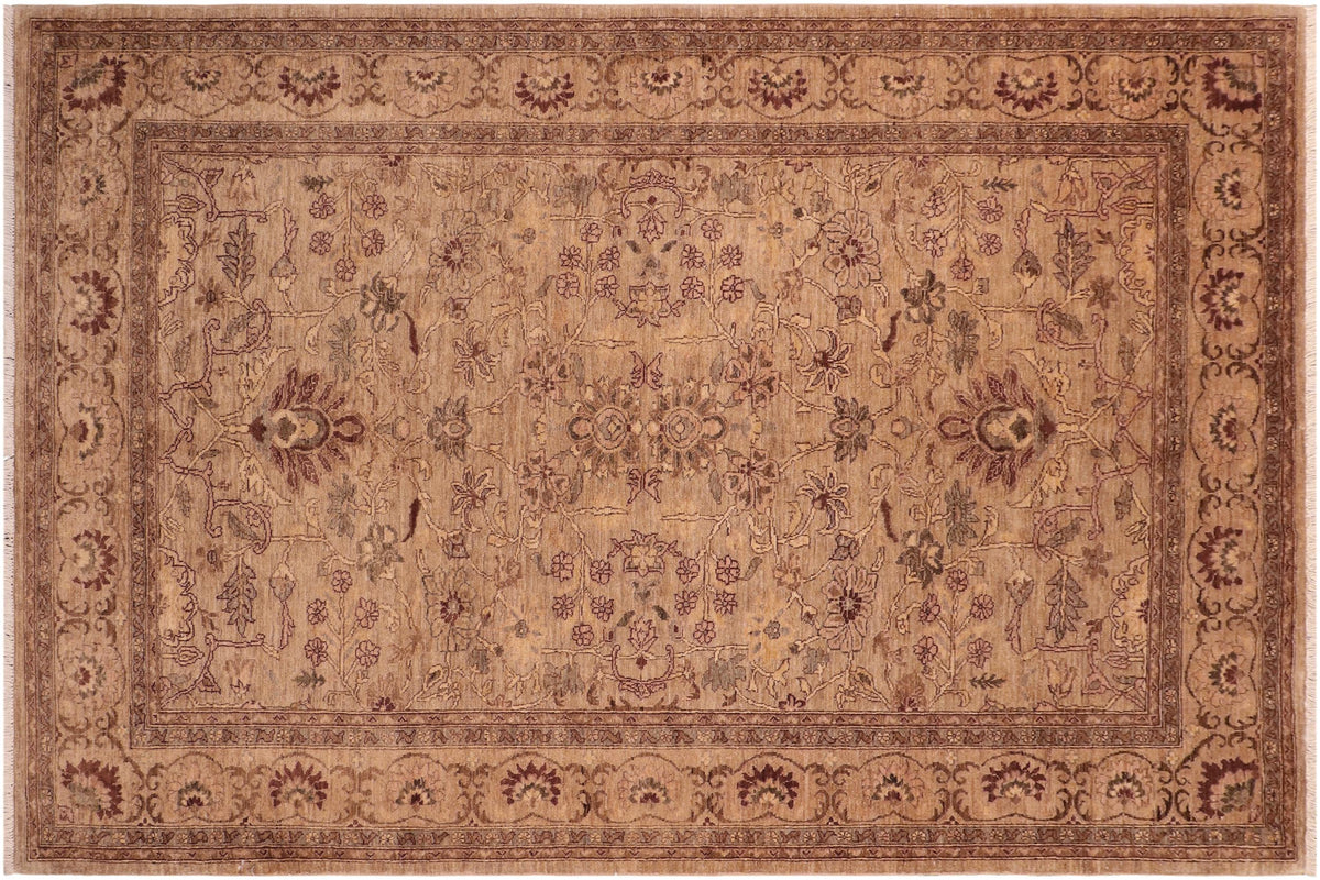 handmade Traditional Kafkaz Gray Tan Hand Knotted RECTANGLE 100% WOOL area rug 6x9