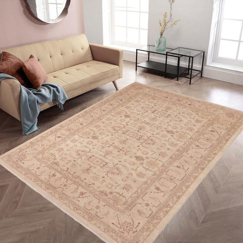 handmade Traditional Kafkaz Beige Tan Hand Knotted RECTANGLE 100% WOOL area rug 6x9