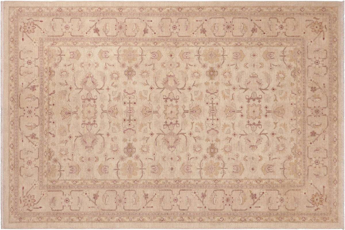 handmade Traditional Kafkaz Beige Tan Hand Knotted RECTANGLE 100% WOOL area rug 6x9