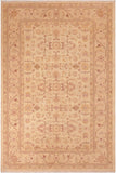 handmade Transitional Kafkaz Beige Tan Hand Knotted RECTANGLE 100% WOOL area rug 6 x 9