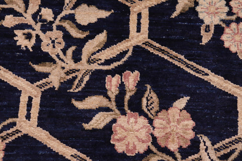 handmade Transitional Kafkaz Blue Tan Hand Knotted RECTANGLE 100% WOOL area rug 6' x 9'