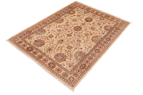 handmade Traditional Kafkaz Beige Brown Hand Knotted RECTANGLE 100% WOOL area rug 6x9
