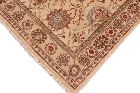 handmade Traditional Kafkaz Beige Brown Hand Knotted RECTANGLE 100% WOOL area rug 6x9