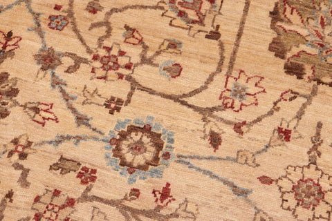 handmade Traditional Kafkaz Beige Brown Hand Knotted RECTANGLE 100% WOOL area rug 6x9