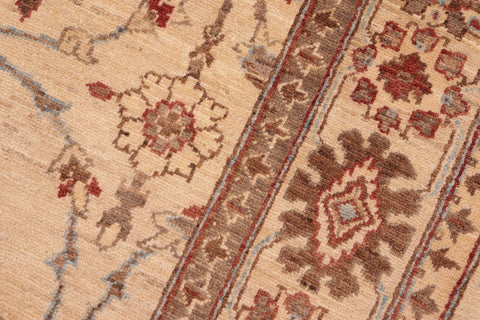 handmade Traditional Kafkaz Beige Brown Hand Knotted RECTANGLE 100% WOOL area rug 6x9