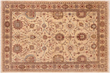 handmade Traditional Kafkaz Beige Brown Hand Knotted RECTANGLE 100% WOOL area rug 6 x 9